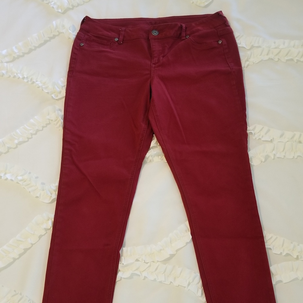 Maurices Burgundy Jeggings